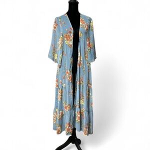 AMERICAN EAGLE Outfitters Blue Ruffled Wrap Sundress S